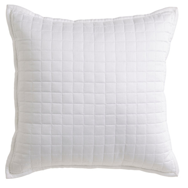 Christy Metropolitan Cotton Sateen Quilted Filled Cushion White